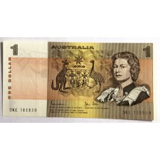 AUSTRALIA 1982 . ONE 1 DOLLAR BANKNOTE . JOHNSTON/STONE
